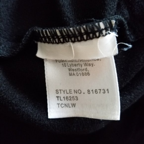 Puma Full Zip Track Jacket Front Pockets Adult Large Black/White Long Sleeve - Picture 7 of 8